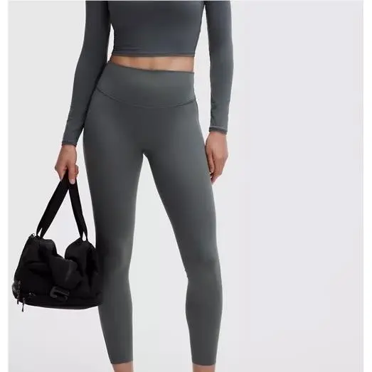 Lululemon Fast and Free HR Tight 25 Pockets Onyx Grey Women`s Size 8
