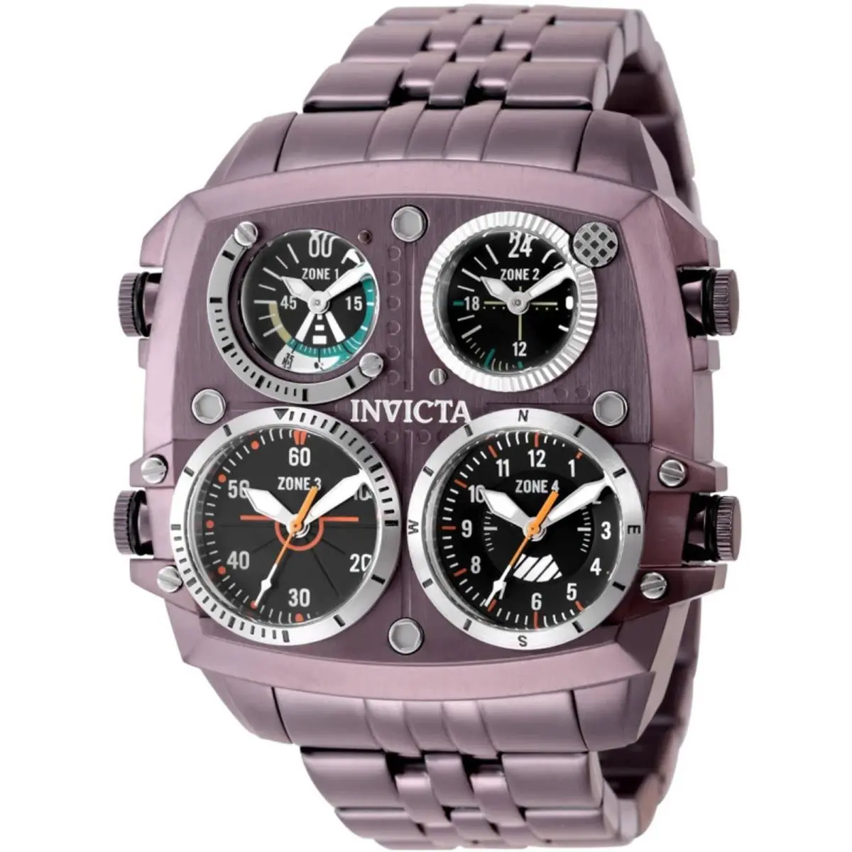 Invicta Aviator Zulu Time 50660 Men`s Watch 50mm Stainless Steel Light Brown