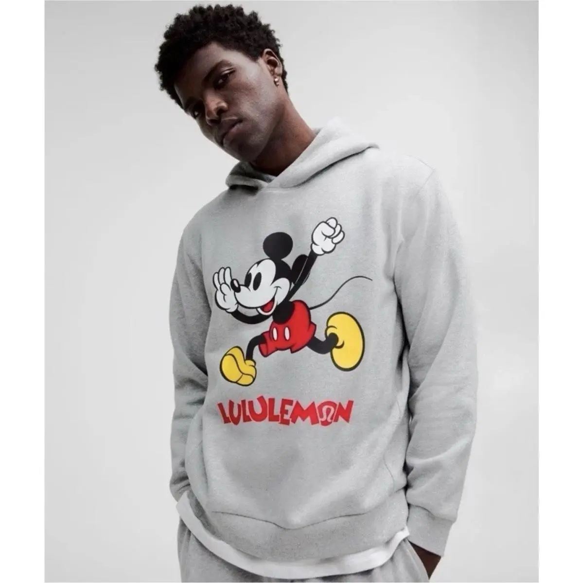 Disney Lululemon Steady State Pullover Hoodie Grey Mickey Mouse L Large
