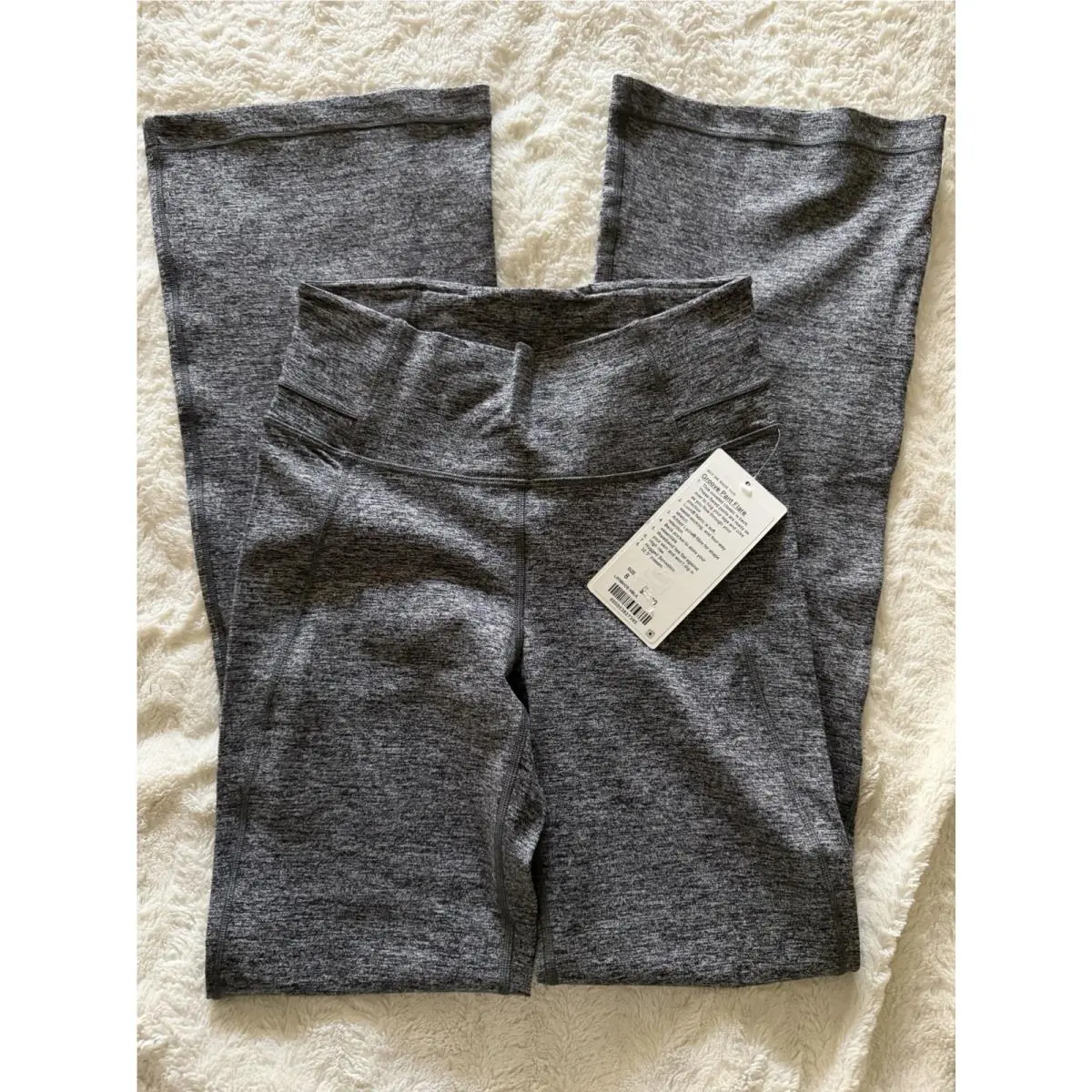 Lululemon Groove Shr Flare Pant OG Luon Heathered Black Size 8