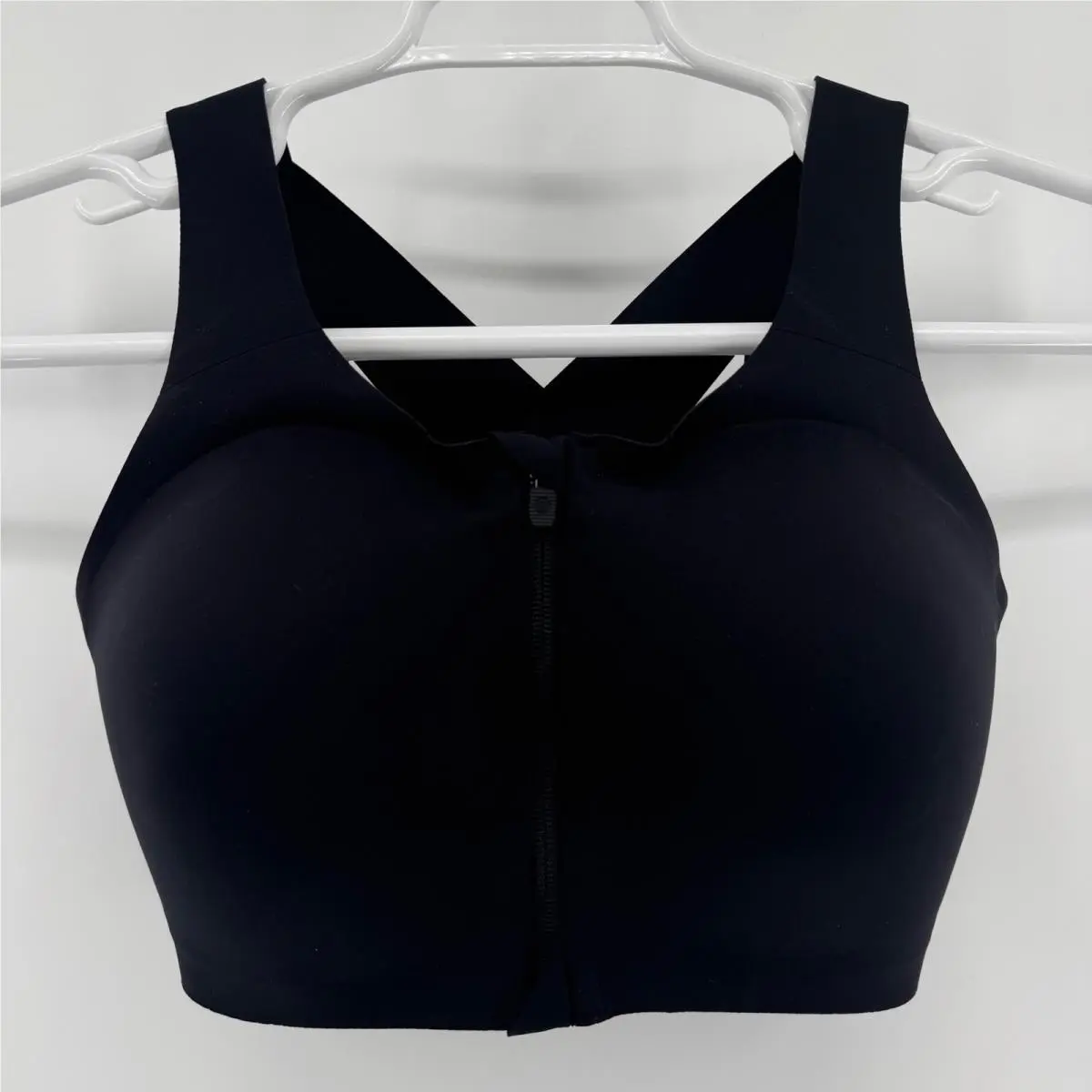 Lululemon Enlite Zip Front Sports Bra Womens 34E Black High Impact LW2CPGS
