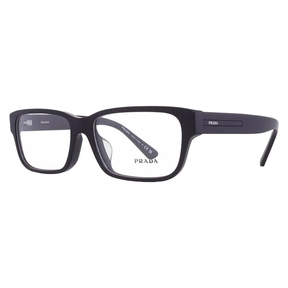 Prada Demo Rectangular Men`s Eyeglasses PR 18ZVF 1BO1O1 57 PR 18ZVF 1BO1O1 57