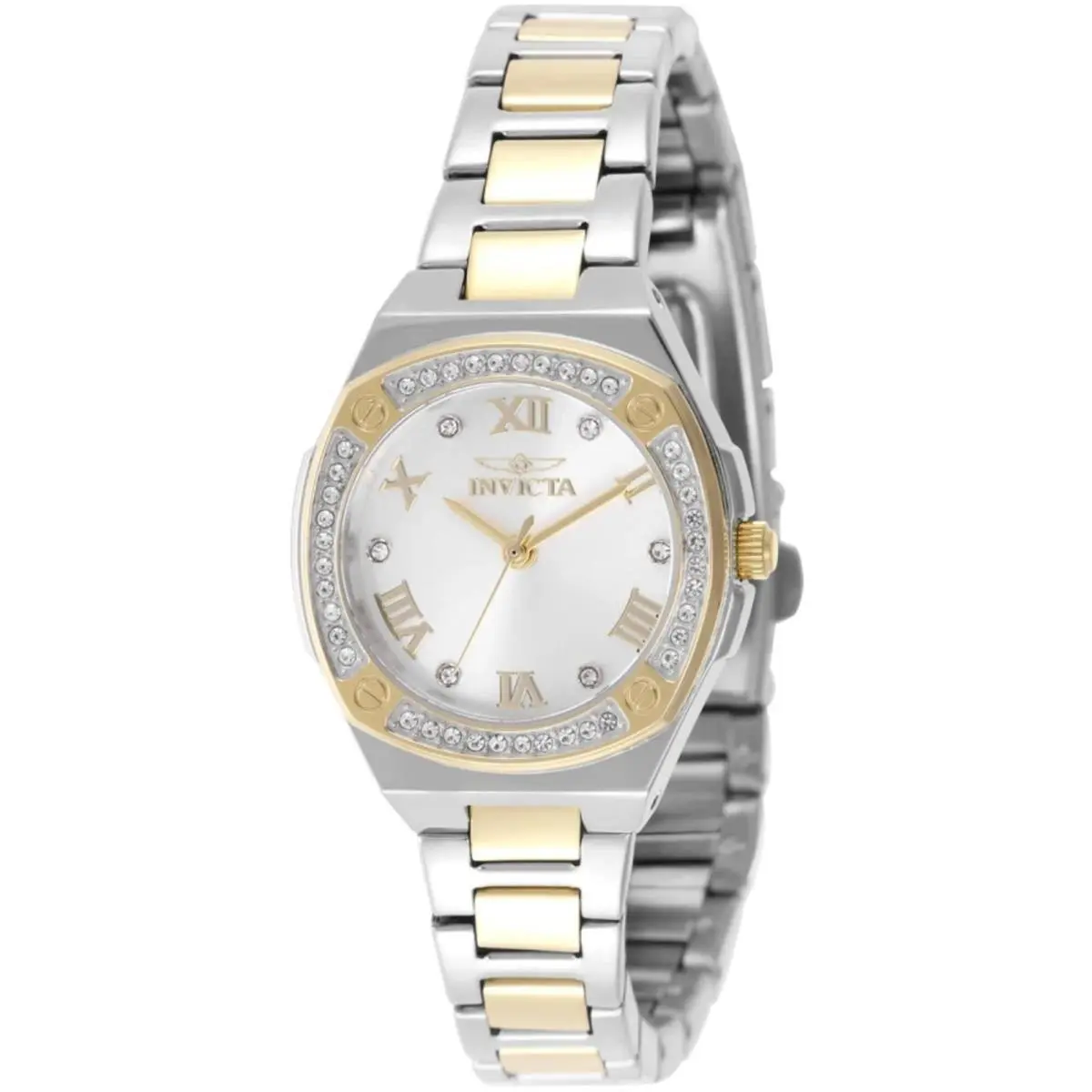 Invicta 50384 Specialty Women`s Quartz Watch 28mm Gold Steel Silver Dial