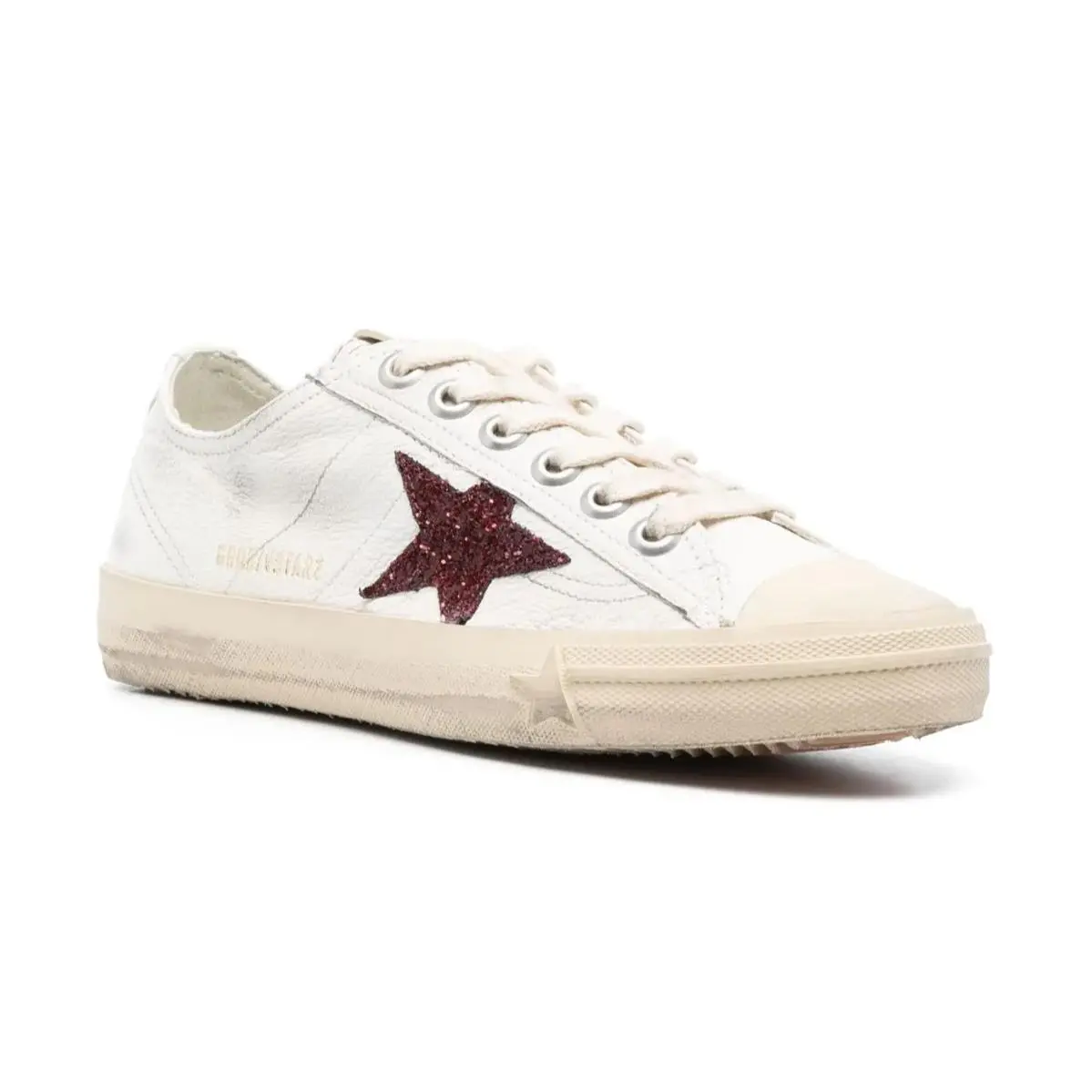 Golden Goose D5298 White/red Leather Glitter Star Sneakers Size EU 37 US 7
