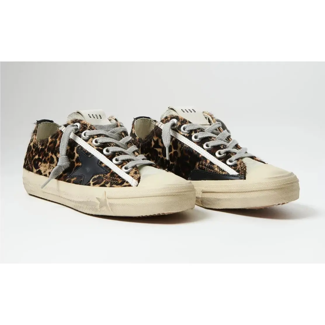 D4198 Leopard Horsy V-star 2 Sneakers in Brown Leopard Size 37 by Golden Goose