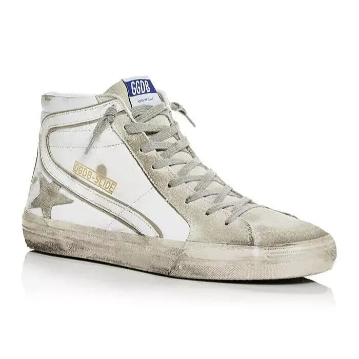 D3949 Mens White Leather Deluxe Brand High Top Sneakers Size EU46 by Golden Goose