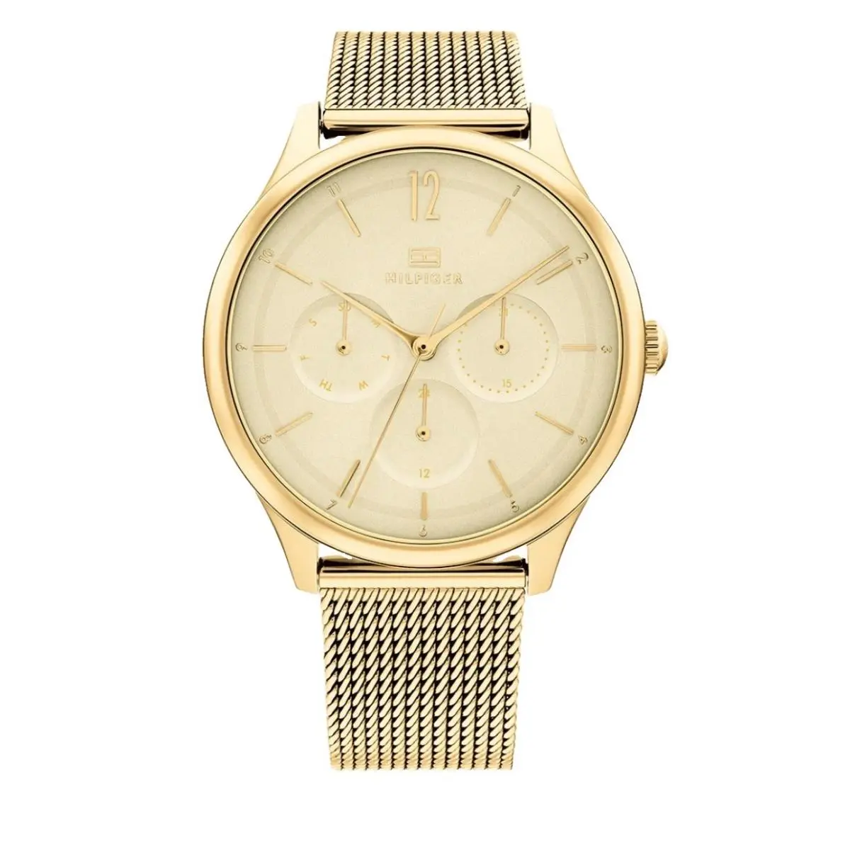 Women’s Gold Watch Gold Dial S Steel Mesh Band 38mm 1782458 by Tommy Hilfiger