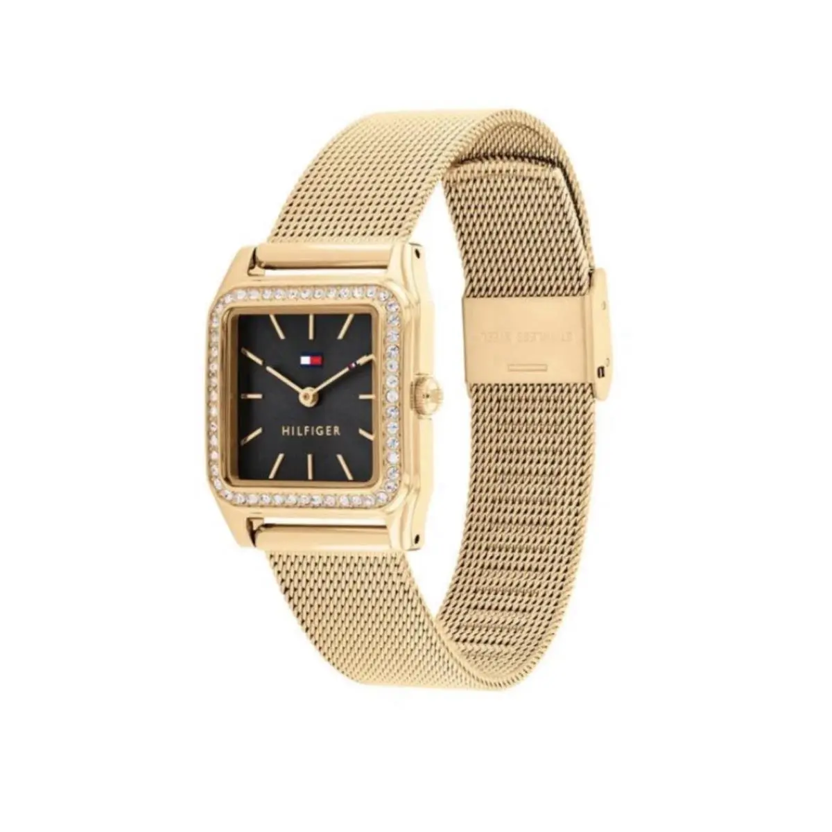 Tommy Hilfiger Women`s Watch Gold with Crystals Square Dial 1782611