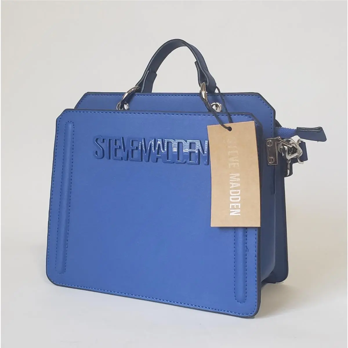Bevelynn Cobalt Satchel Blue Purse Handbag by Steve Madden