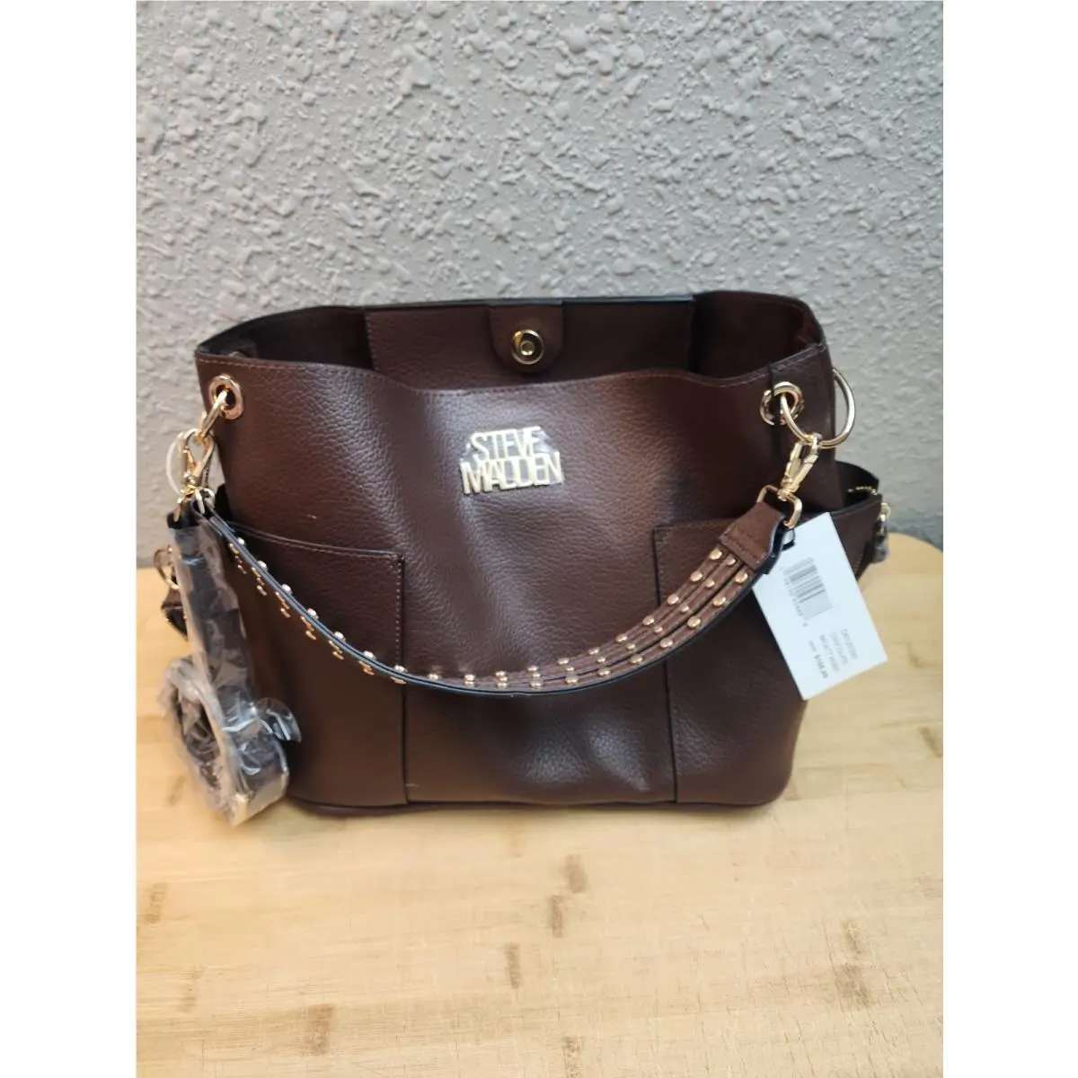 Bkoltt Hobo Purse Brown W Strap by Steve Madden