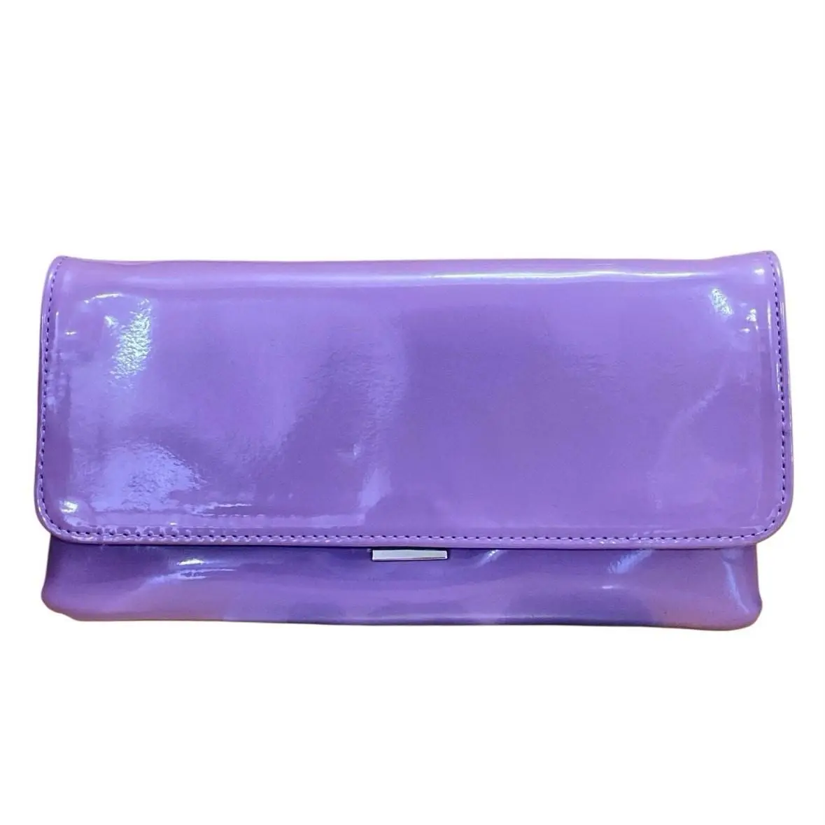 Steve Madden Women`s Glossy Purple Wristlet Clutch Crossbody Handbag OS