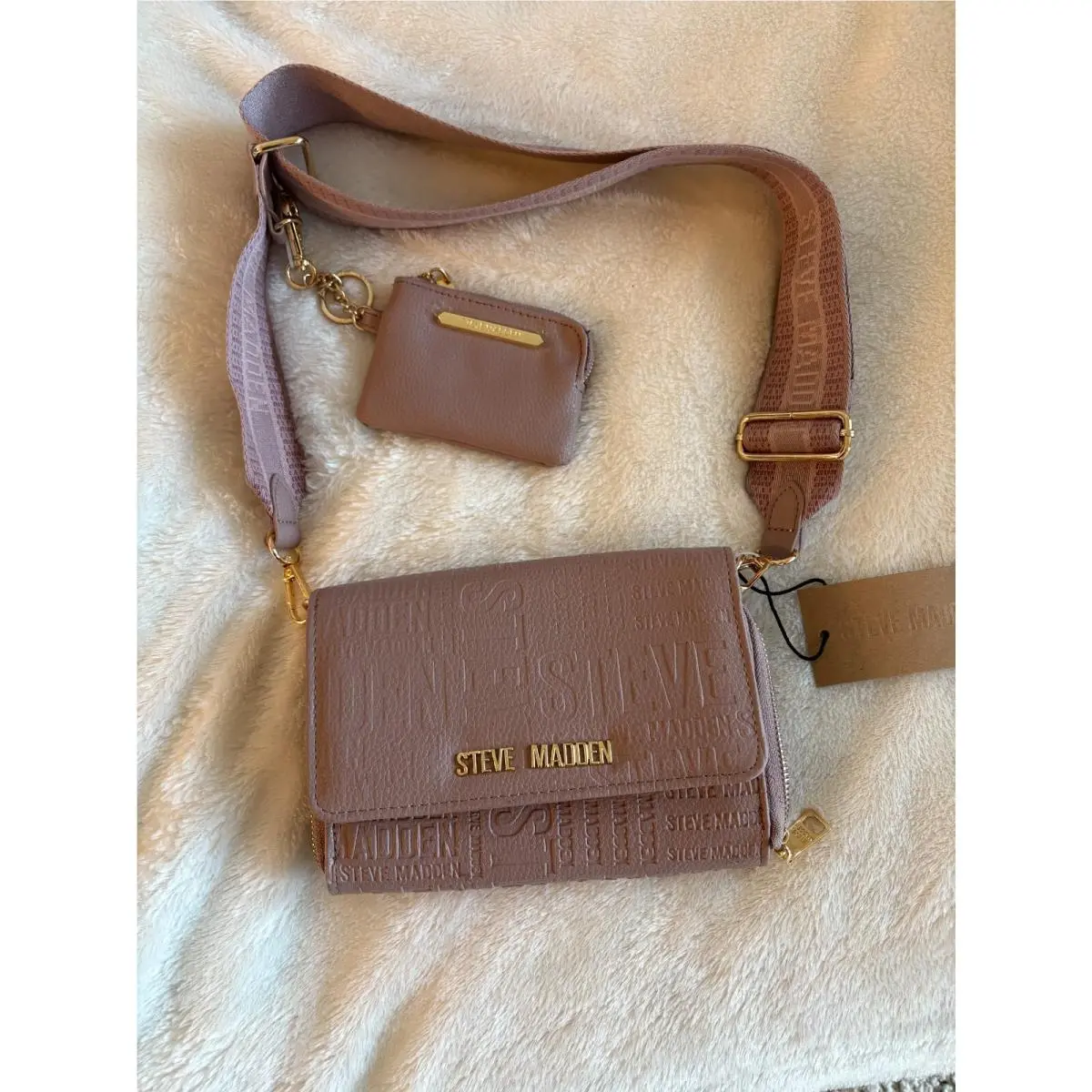 Purse Shoulder Bag Womens Pink Blush Blaurie W/ Coin Pouch by Steve Madden