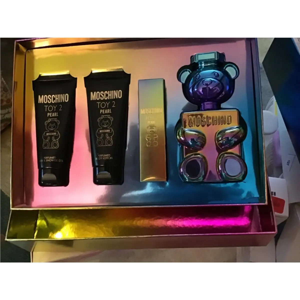Toy 2 Pearl 4pc Women`s Gift Set 3.4 oz Edp Bath Shower Gel Body Lotion by Moschino