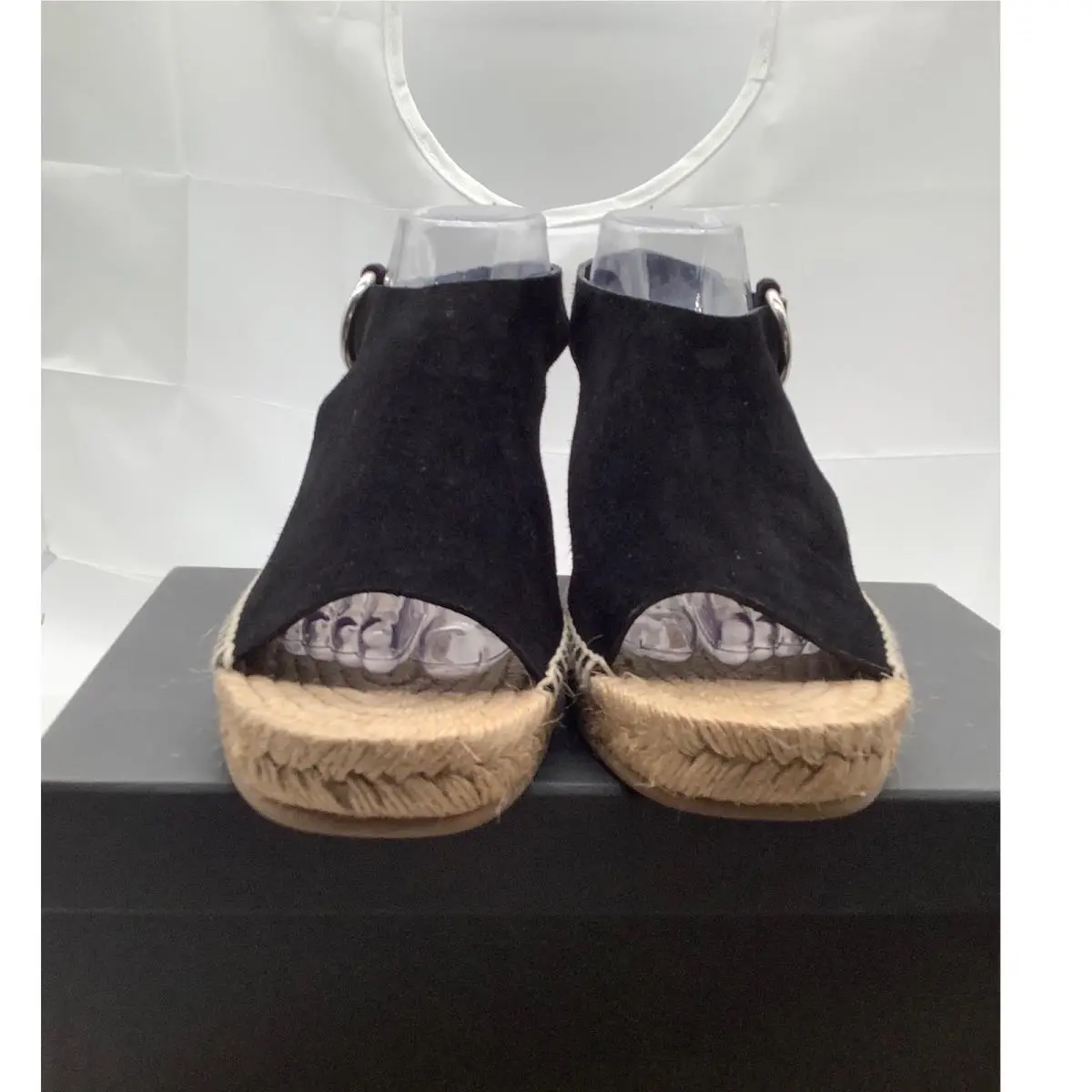 Rag Bone Calla Black Suede Espadrille Wedge Sandals W274F289I EU 39.5 US 9.5