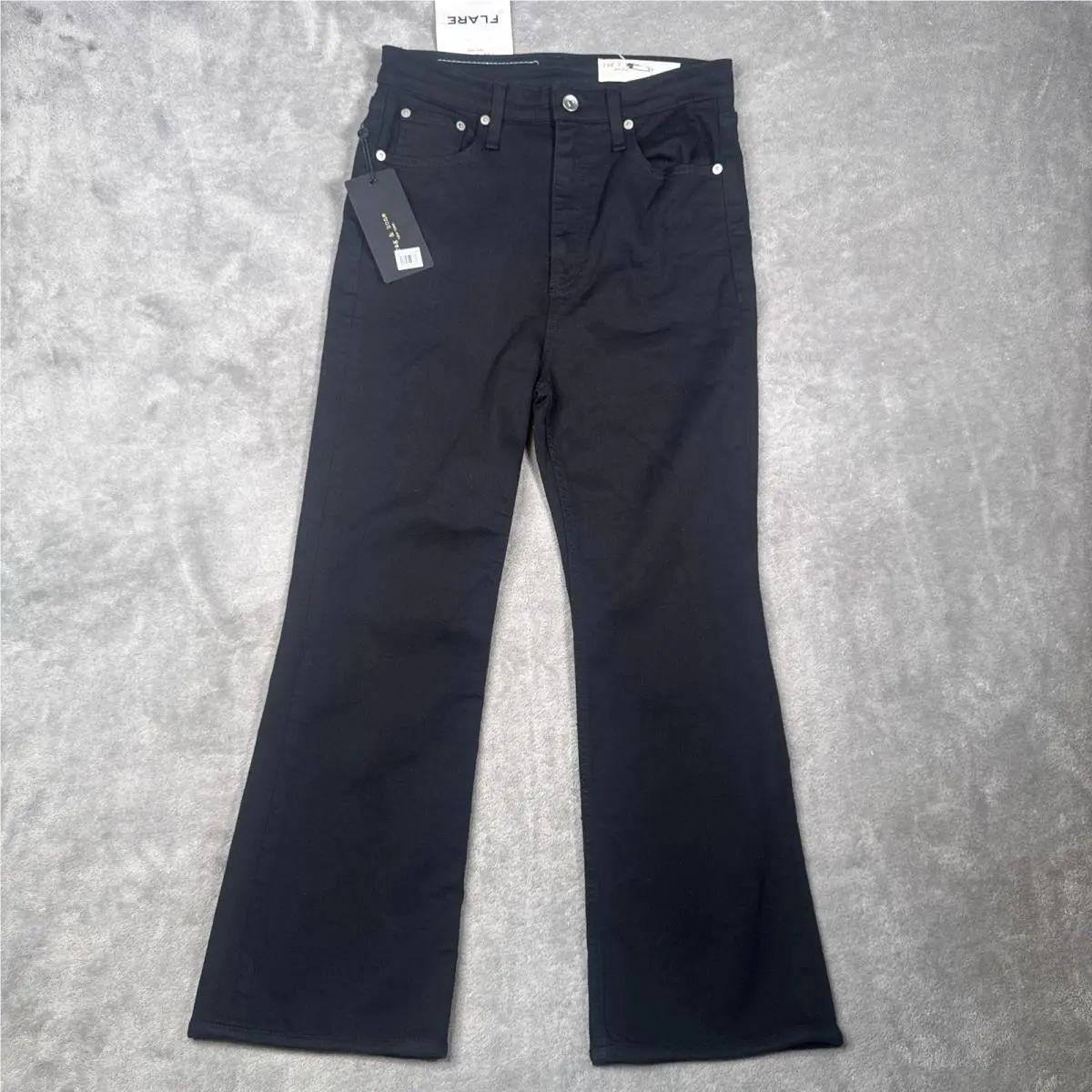 Rag Bone Jeans Womens 29 Black Casey High Rise Ankle Flare Stretch
