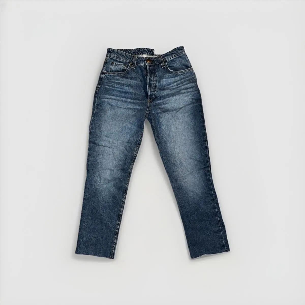 Rag Bone Jeans Cigarette Straight Nina High Rise Ankle Button Fly Sz 26 Denim