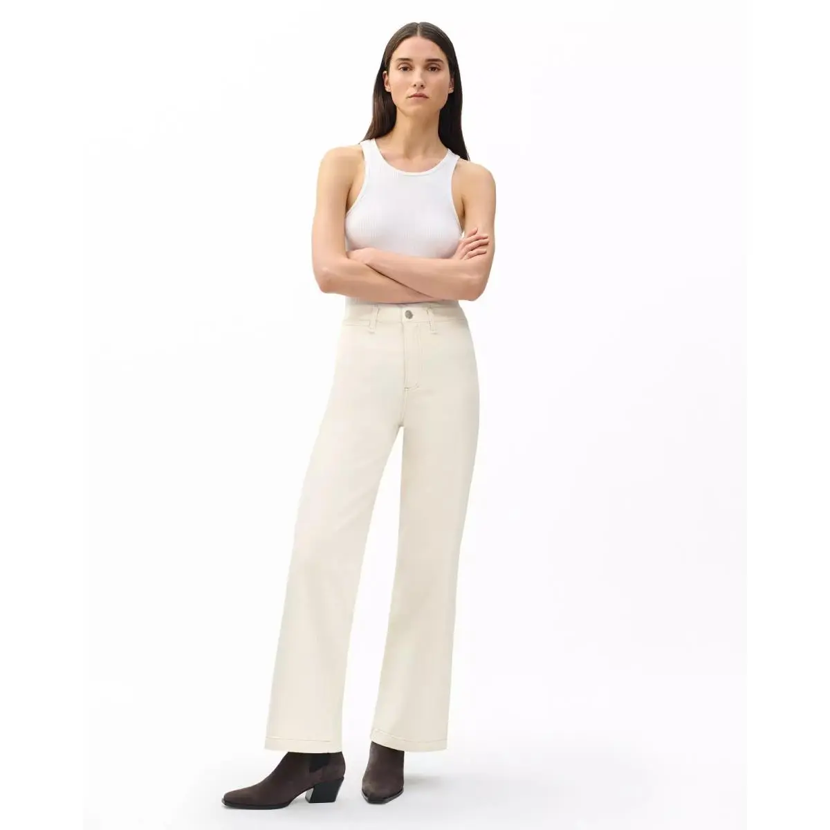 Rag Bone Hadley Wide Leg Trouser Jeans Womens 29 Ecru