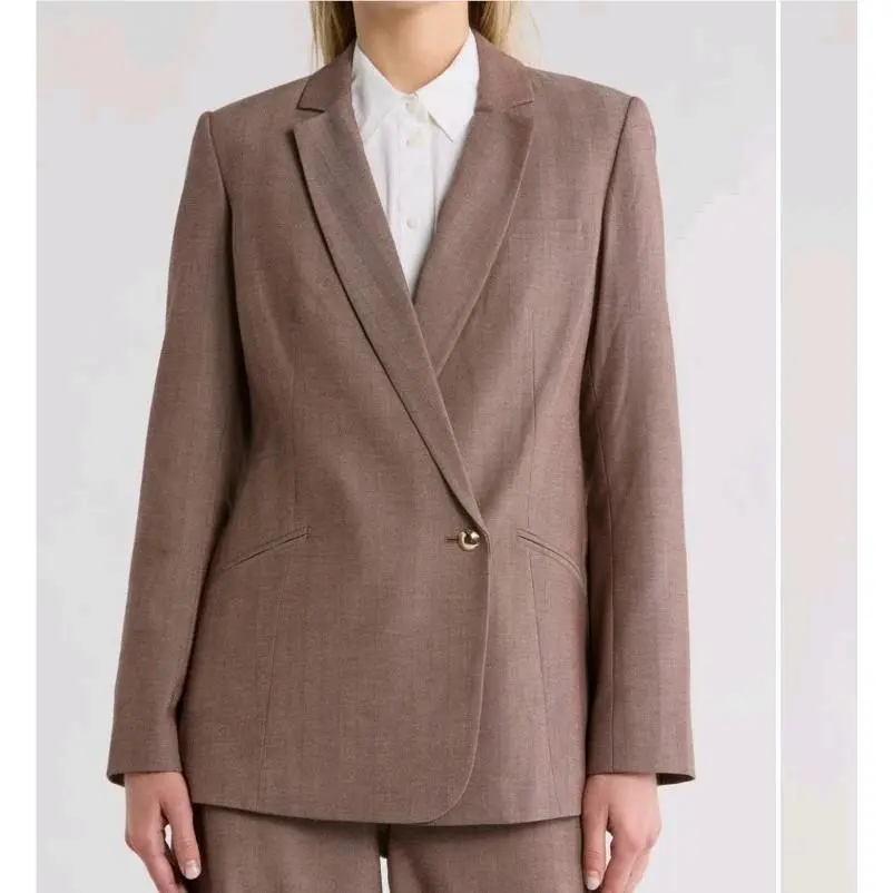 Rag Bone Size 6 Jade Oversize Brown Espresso Notch Lapel Blazer