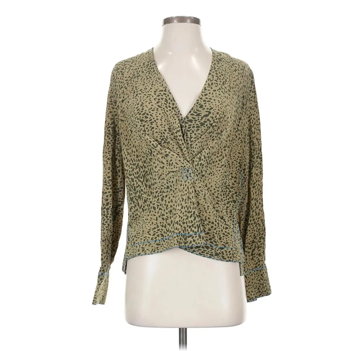 Rag Bone Women Green Long Sleeve Blouse XS