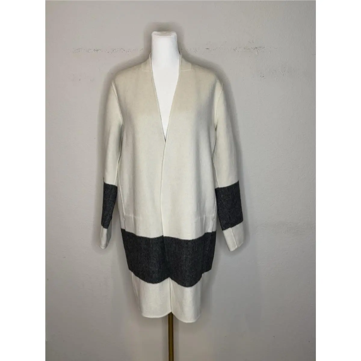 Rag Bone Elgin Blanket Coat Reversible Women`s Open Front Stripe Sz XS