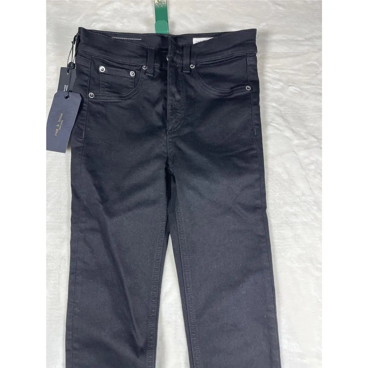 Rag Bone Womens High-rise Ankle Skinny Jeans Size 25 Black Blend