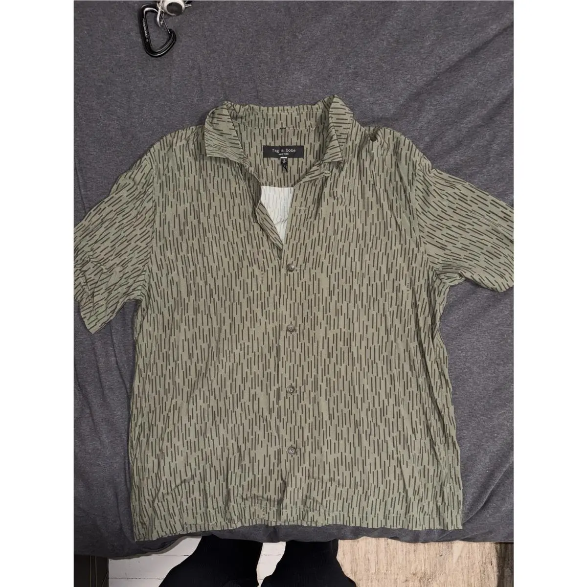 Rag Bone Lightweight S/s Button Down Shirt Men’s Small Green