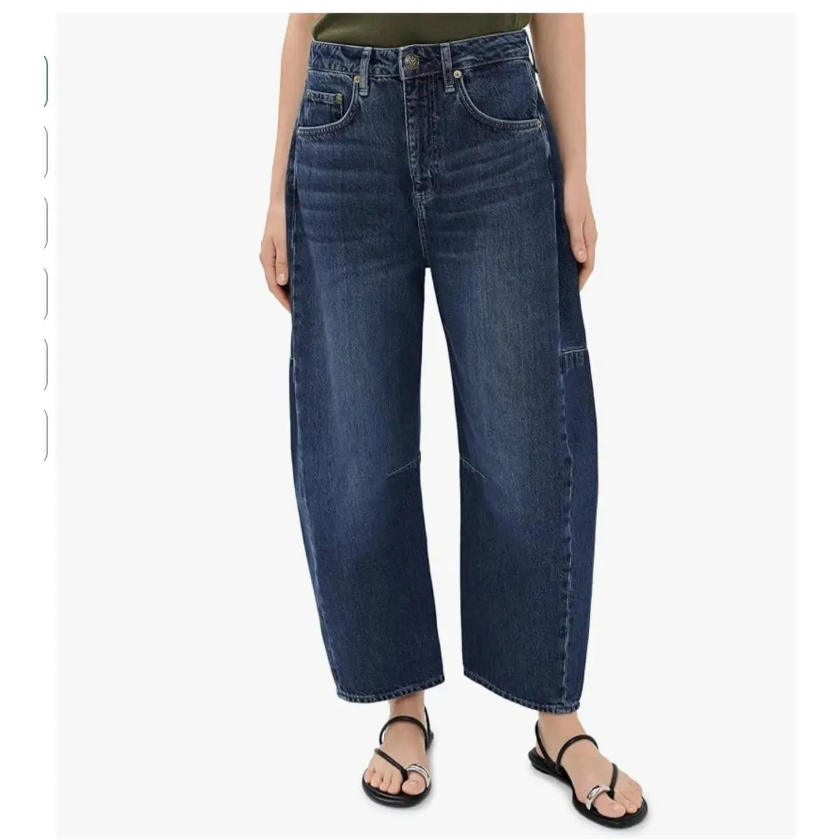 Rag Bone Pants Jeans Womens 30 Chase High-rise Barrel Grafton Blue Cropped Leg
