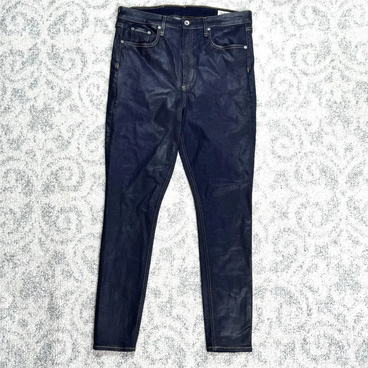 Rag Bone Nina High-rise Ankle Skinny Jeans Women`s Size 34 Blue Clear Coat