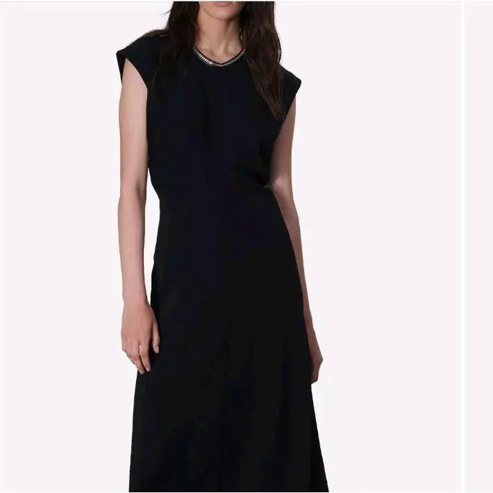 Rag Bone Size 00 Marie Black Studded Crepe Sleeveless Maxi Dress