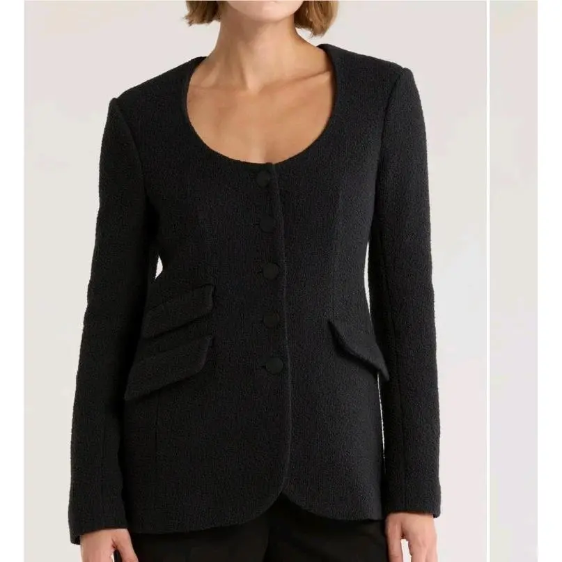 Rag Bone Size 00 Rosie Black Tweed Blazer Jacket