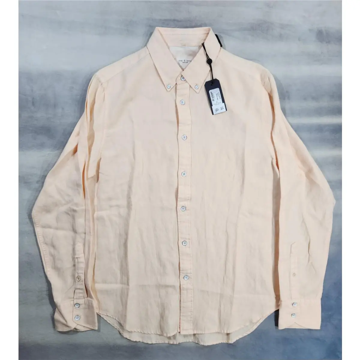 Rag Bone Linen Fit 2 Peach Long Sleeve Button Shirt Men`s Medium