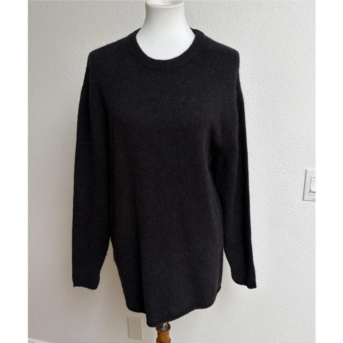 Rag Bone Size Medium Black Elsa Alpaca Crewneck Tunic Sweater Women’s