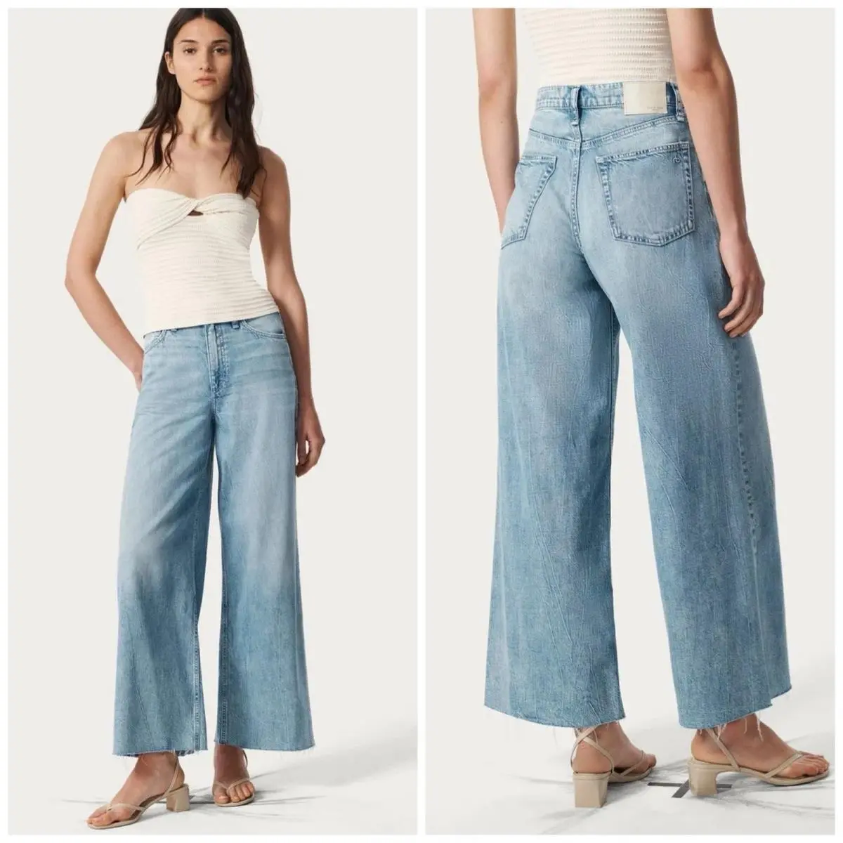 Rag Bone The Featherweight Sofie High Rise Wide Leg In Mira Size:30