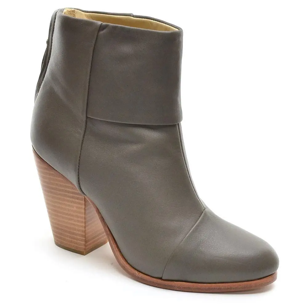 Womens Rag Bone Newbury Boots Size 36.5 / 6.5 Gray Leather Booties