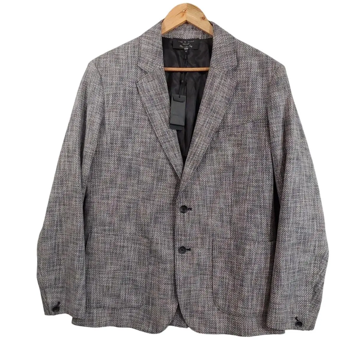 Rag Bone Blazer Mens 42 Navy Multi Herringbone Tweed Butler Patch Pocket Lined