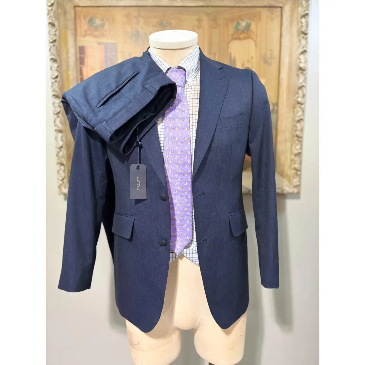 093 Rag Bone York Slim Fit Wool Suit 38 S - Made In Portugal