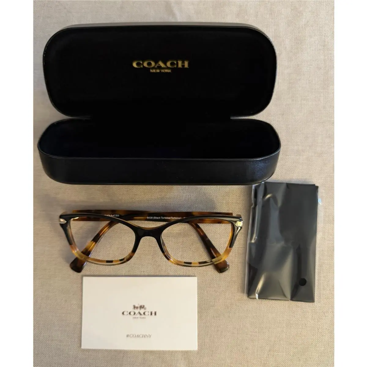 Coach HC 6065 Womens Eyeglasses Frames 5438 51-17-135 Black Tortoise Havana