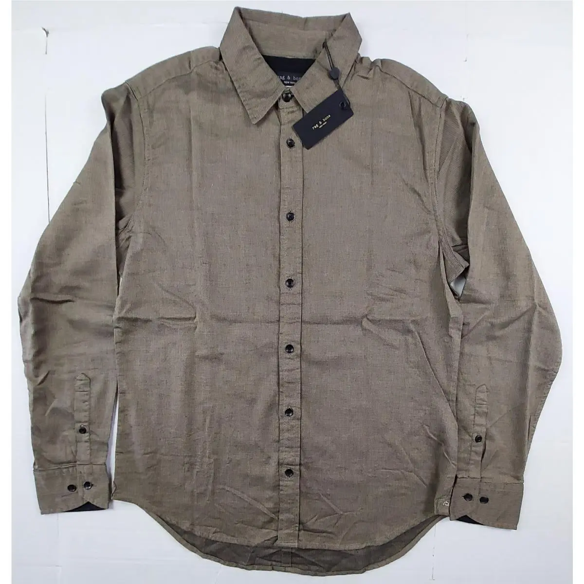 Rag Bone Tomlin Stretch Dobby Raglan Shirt Mens Size Medium Sage