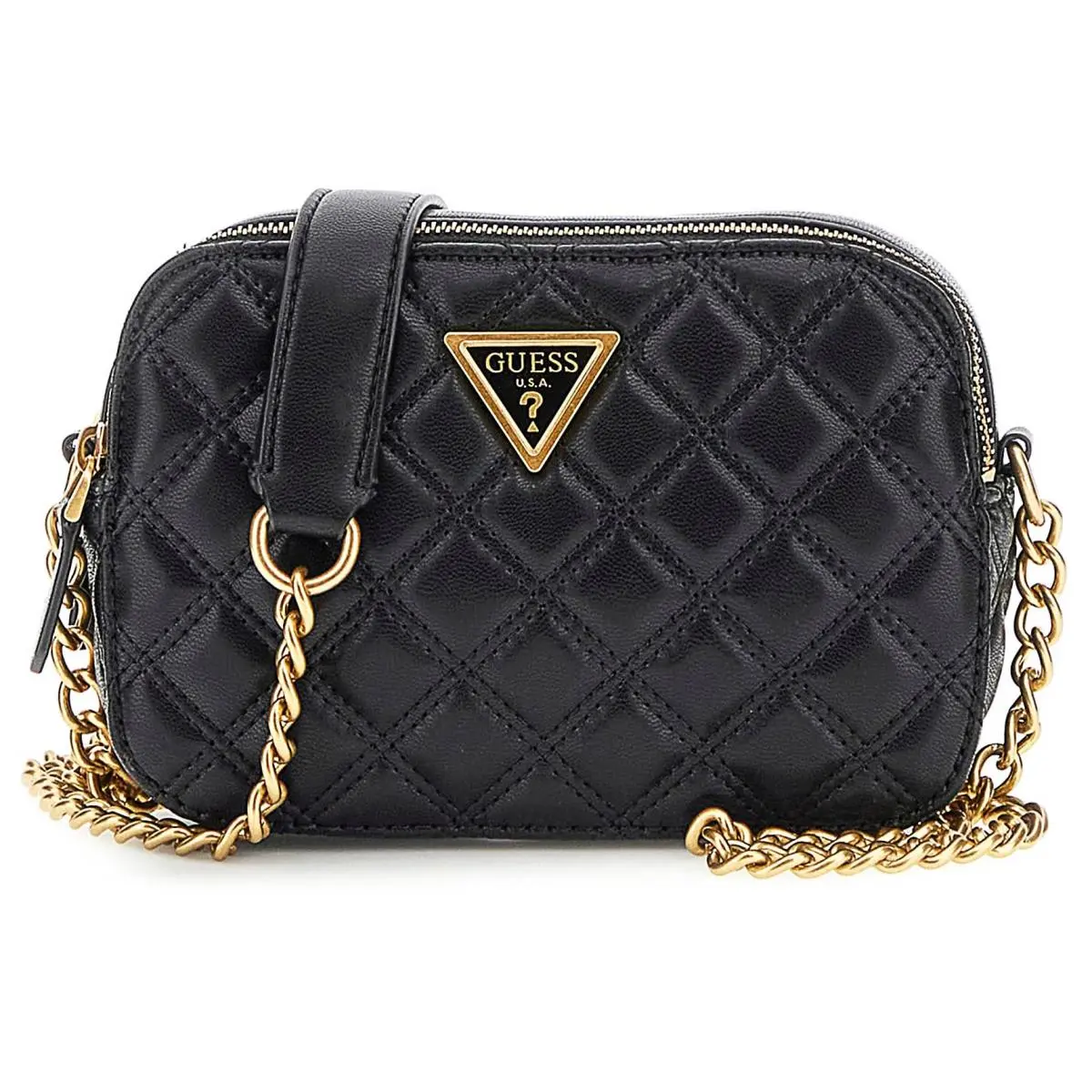 Guess Hwqa8748140 Quilted Mini Crossbody Women Handbag In Black 20 x 13 x 8 CM