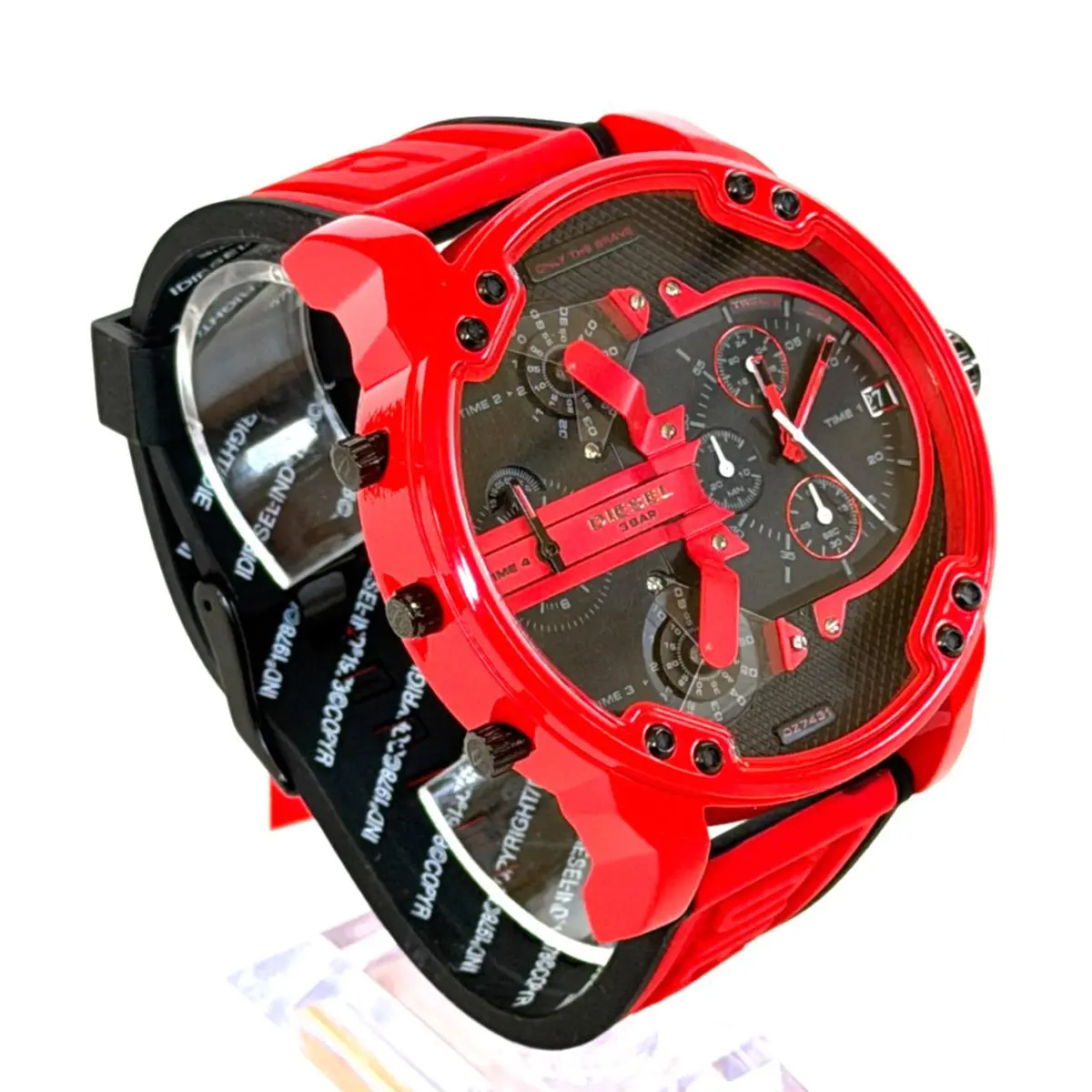 DZ7431 Mr. Daddy 2.0 Black/red Silicone Band Chronograph Watch by Diesel