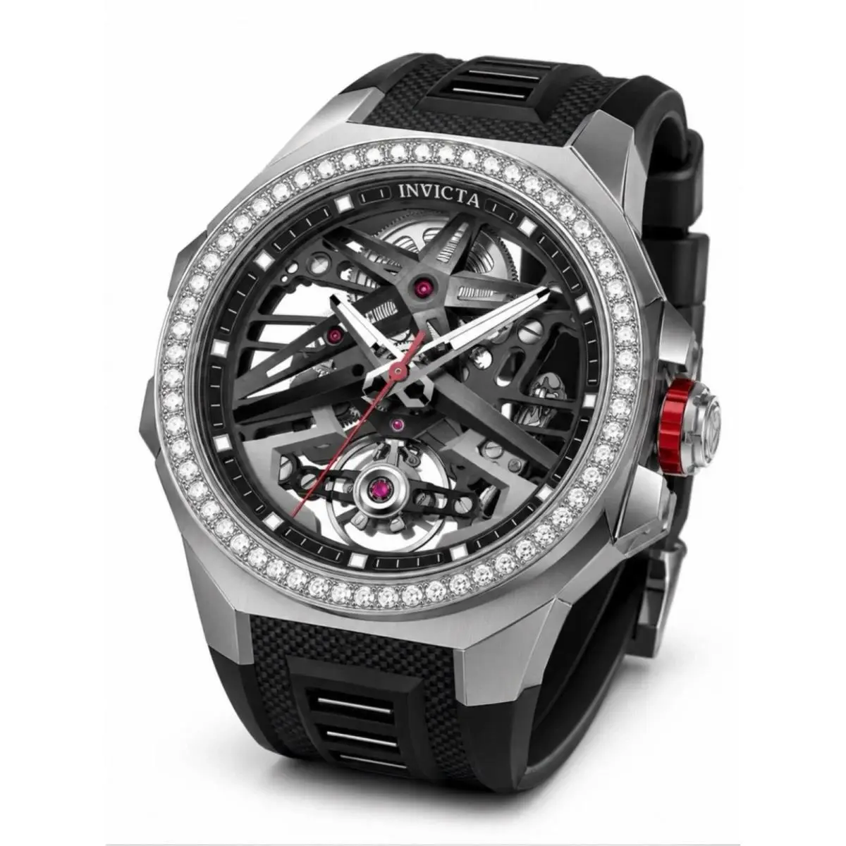 Invicta 70124 Objet D Art Men`s 43mm Black Dial Diamond Automatic Watch