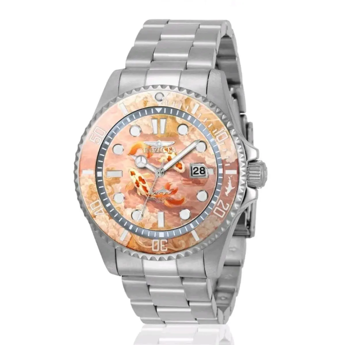 Invicta Pro Diver Visions From Above 51062 Men`s 43mm Orange Koi Fish Watch