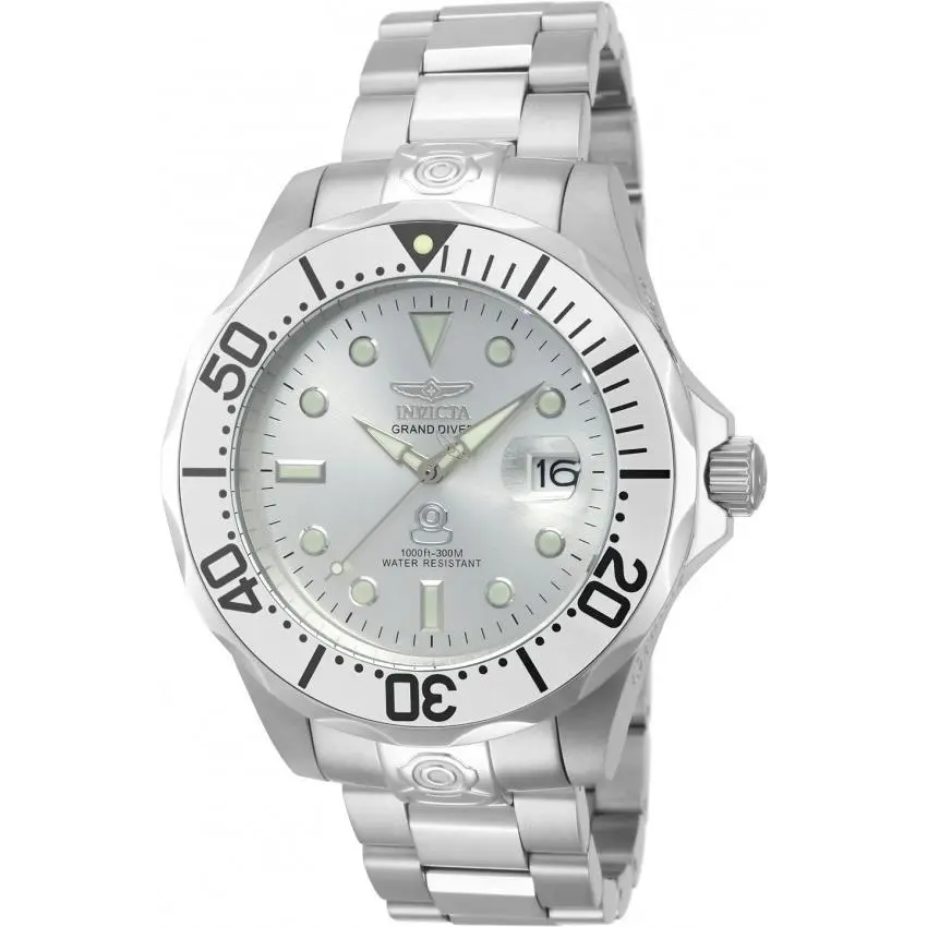 Invicta Grand Diver Automatic Men`s 47mm Watch Silver/steel 13937