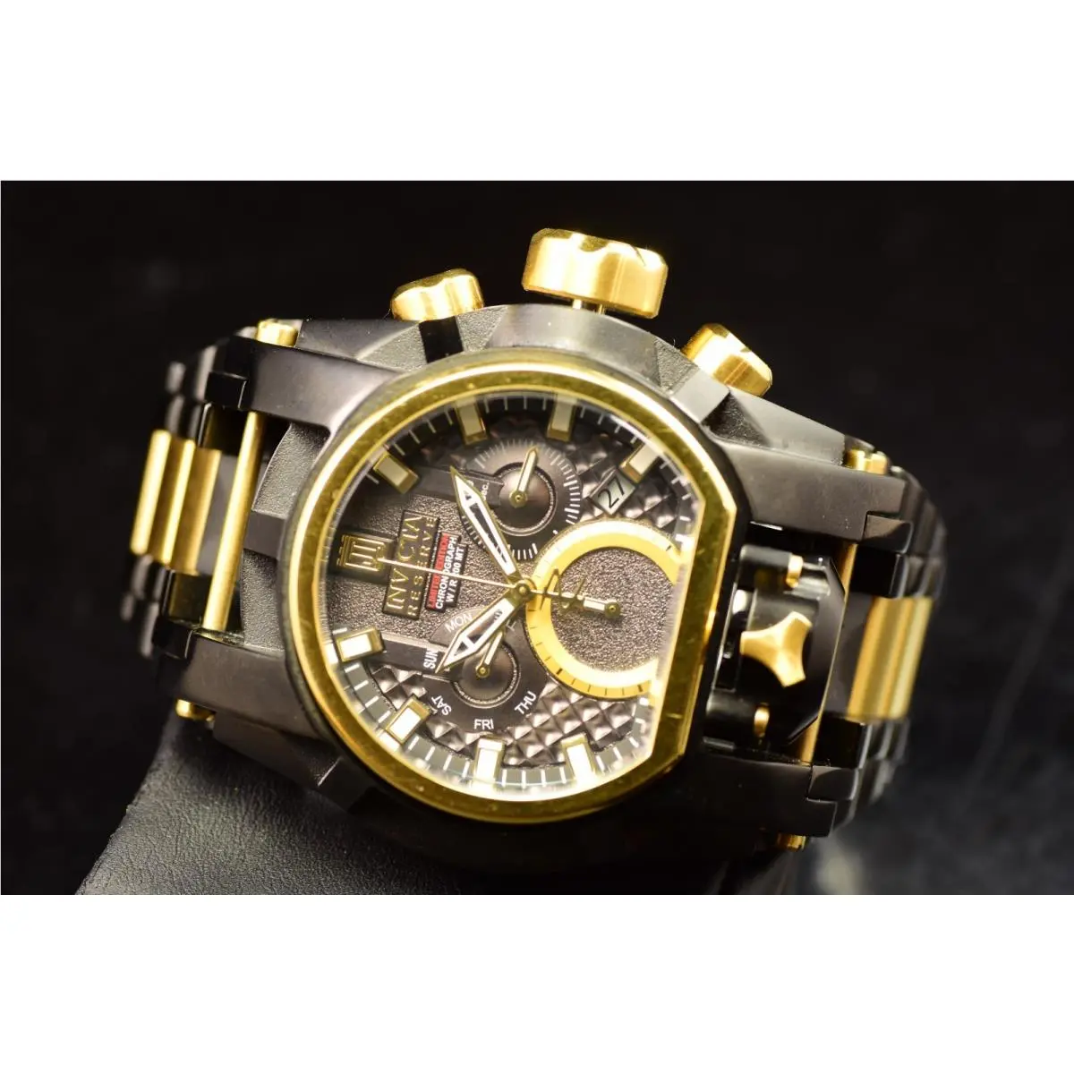 Invicta JT Magnum Chrono Swiss Ltd ED Gold Black Tone Men`s SS Watch 52mm