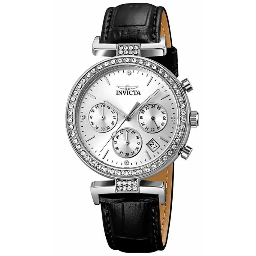 Invicta Celestial 70367 Women’s 38mm Crystal Bezel Quartz Watch Leather Strap