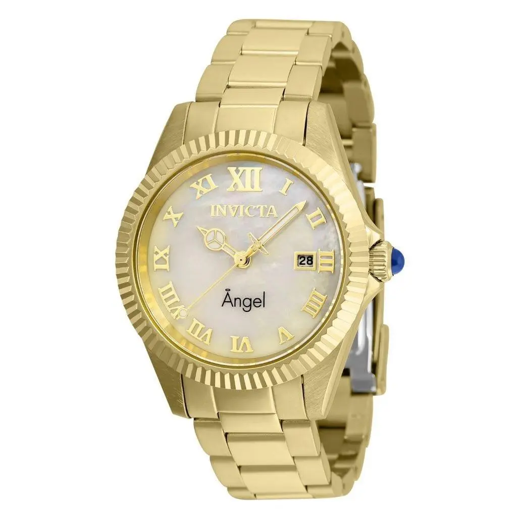 Invicta Angel 36059 Women`s Quartz Watch - 38mm Gold-tone Mother of Pearl Dial