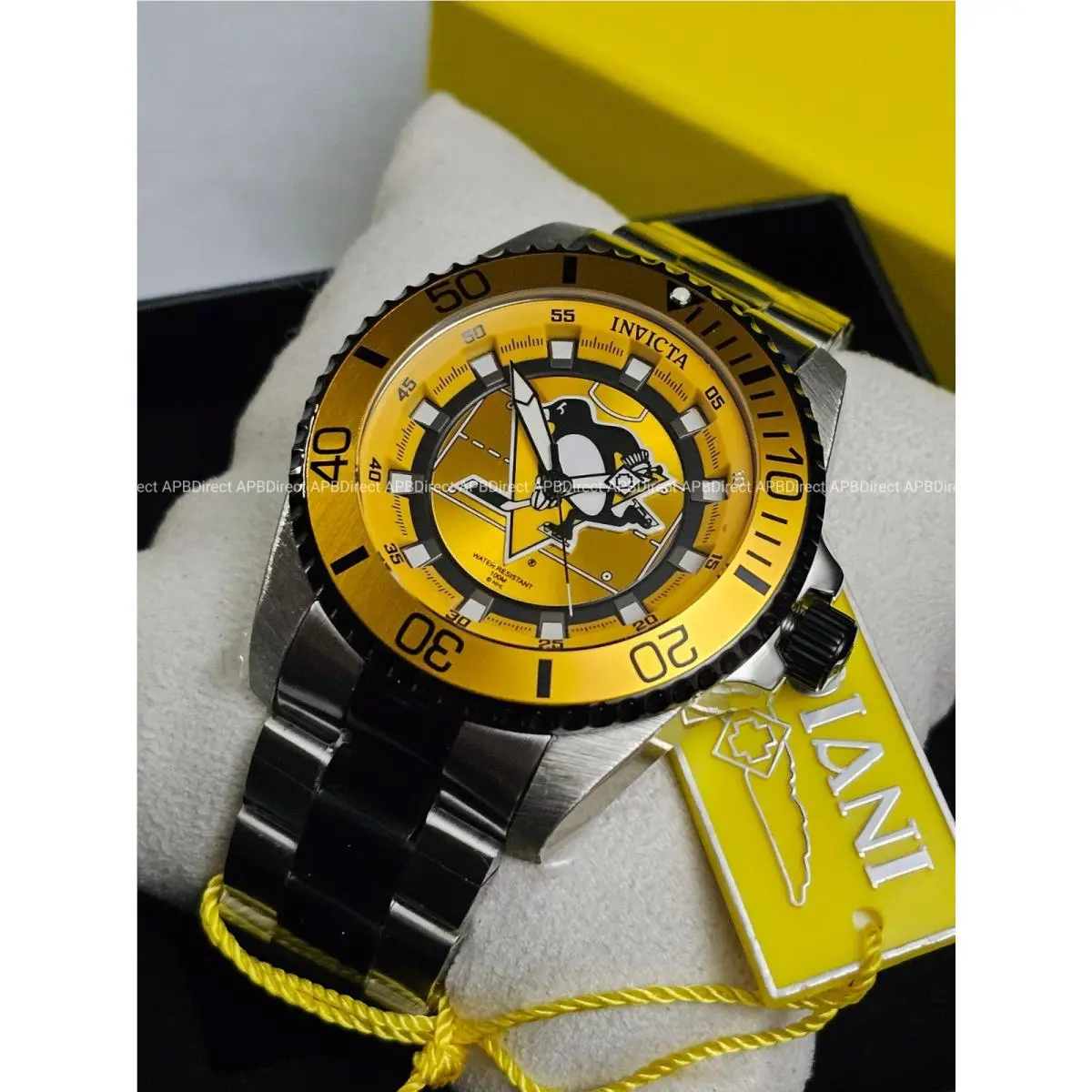 Invicta - Nhl - Pittsburgh Penguins - Pro Diver 47mm Black Silver SS Mens Watch