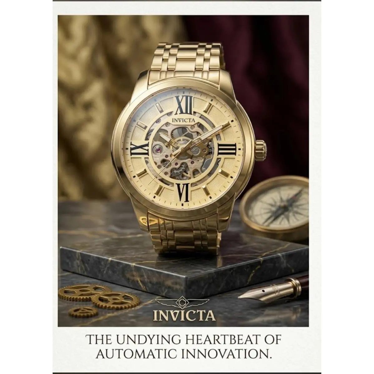 No Reserve Beautiful Invicta Object D Art Automatic Skeleton Dial Men`s Watch