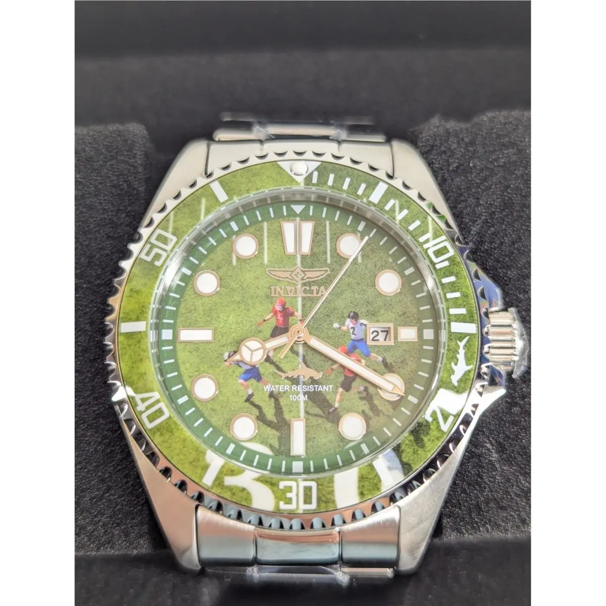 Pro Diver 51061 Visions From Above Green Soccer Dial 43mm Steel Watch by Invicta