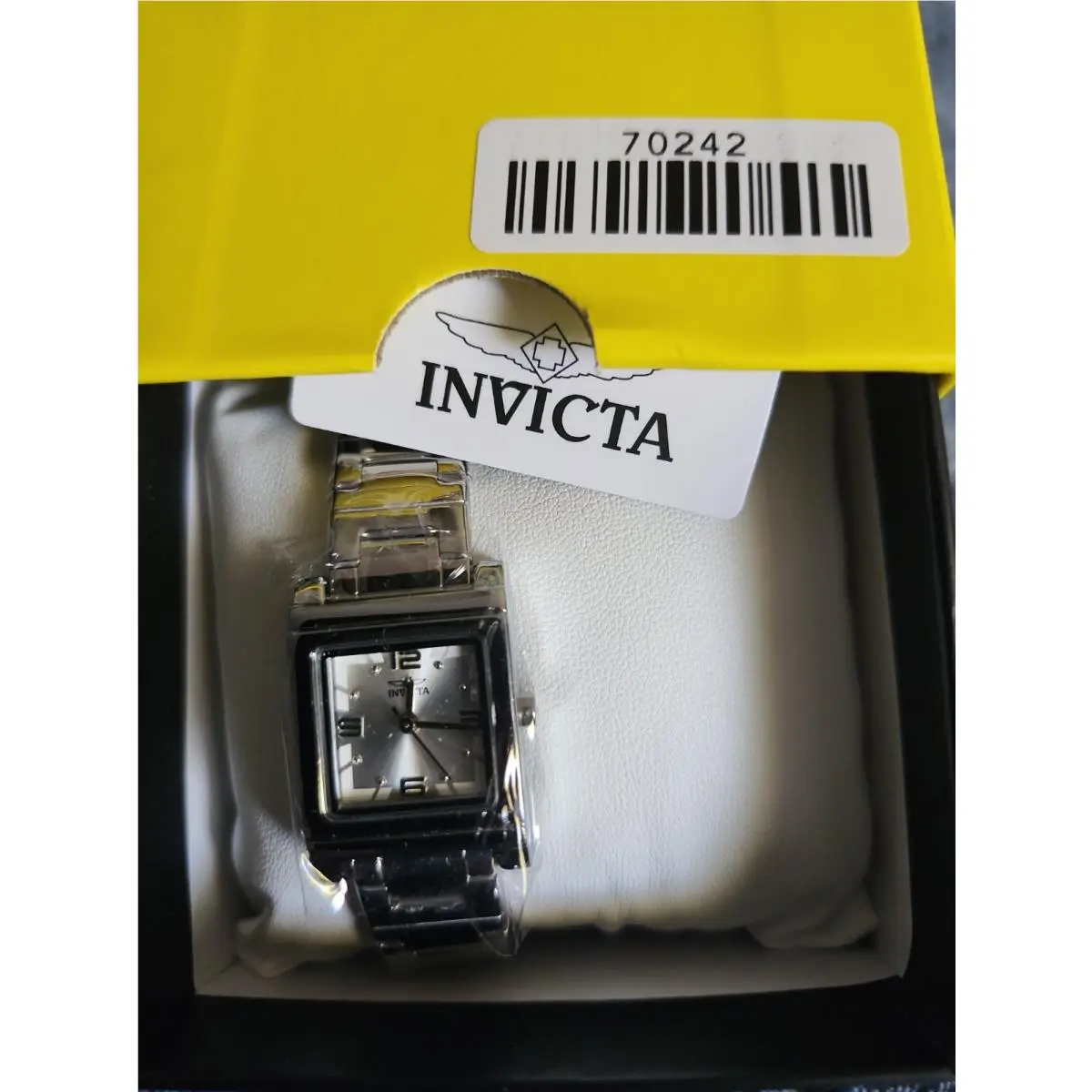 70242 Invicta Angel Women`s Watch - 21mm Square Silver-tone Quartz Bracelet